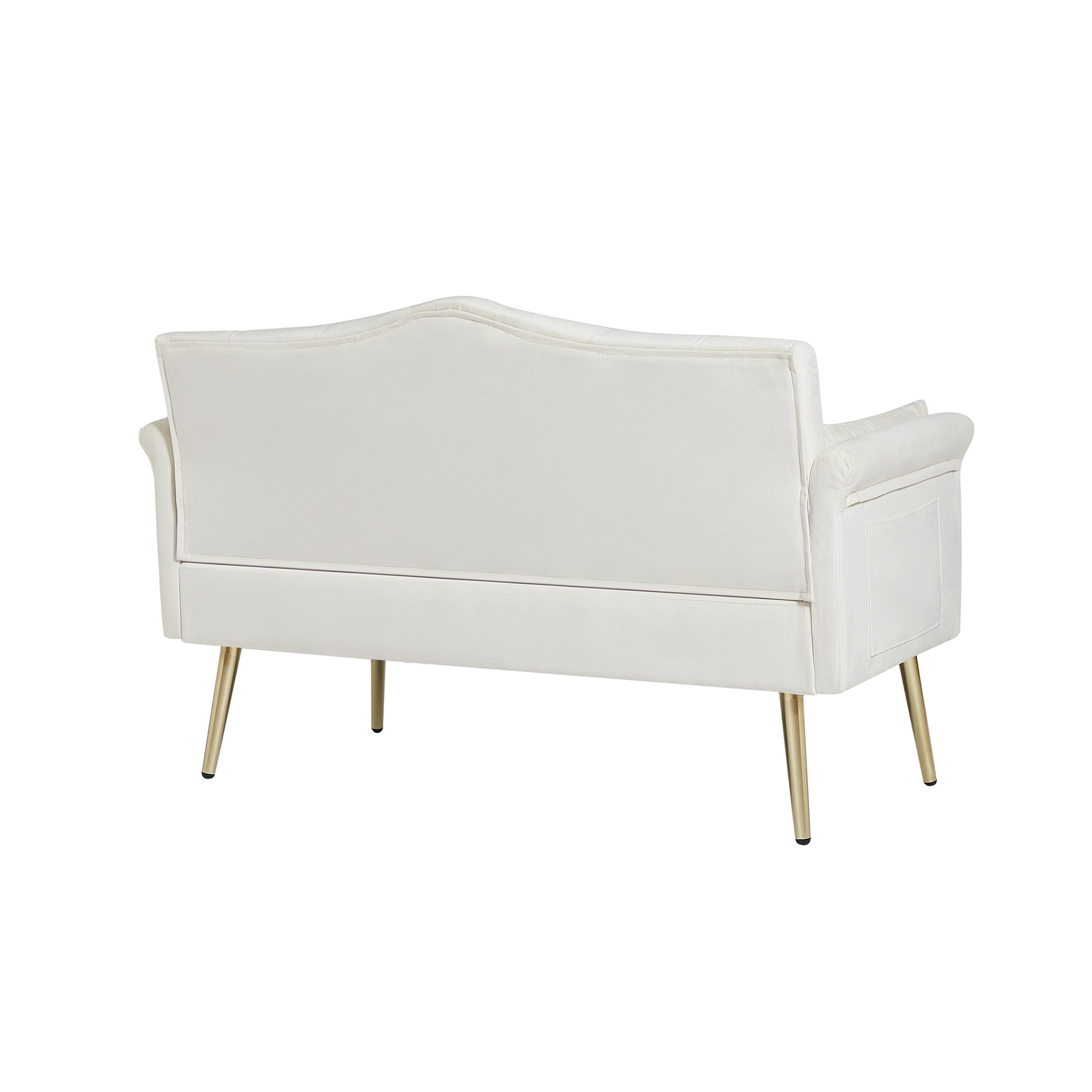 Cream White 2 Seater Sofa Cream White Wood Tufted Back Velvet 2 Seat