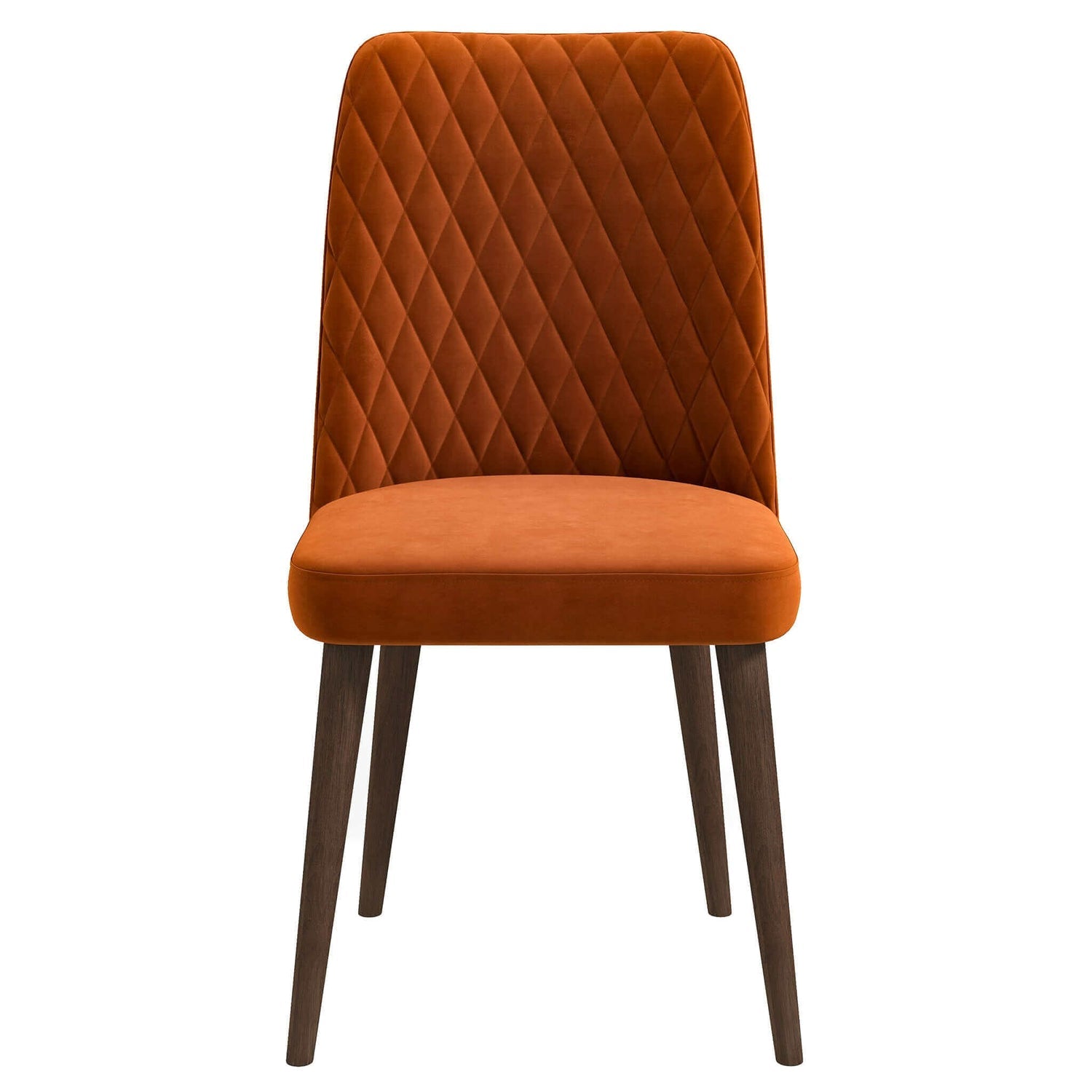 Katie Mid Century Modern Velvet Dining Chair Set Of 2 Orange Velvet