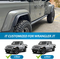 Front & Rear Fenders Compatible With 2020 2024 Jeep Wrangler Gladiator Jt Sport & Willys Black Abs