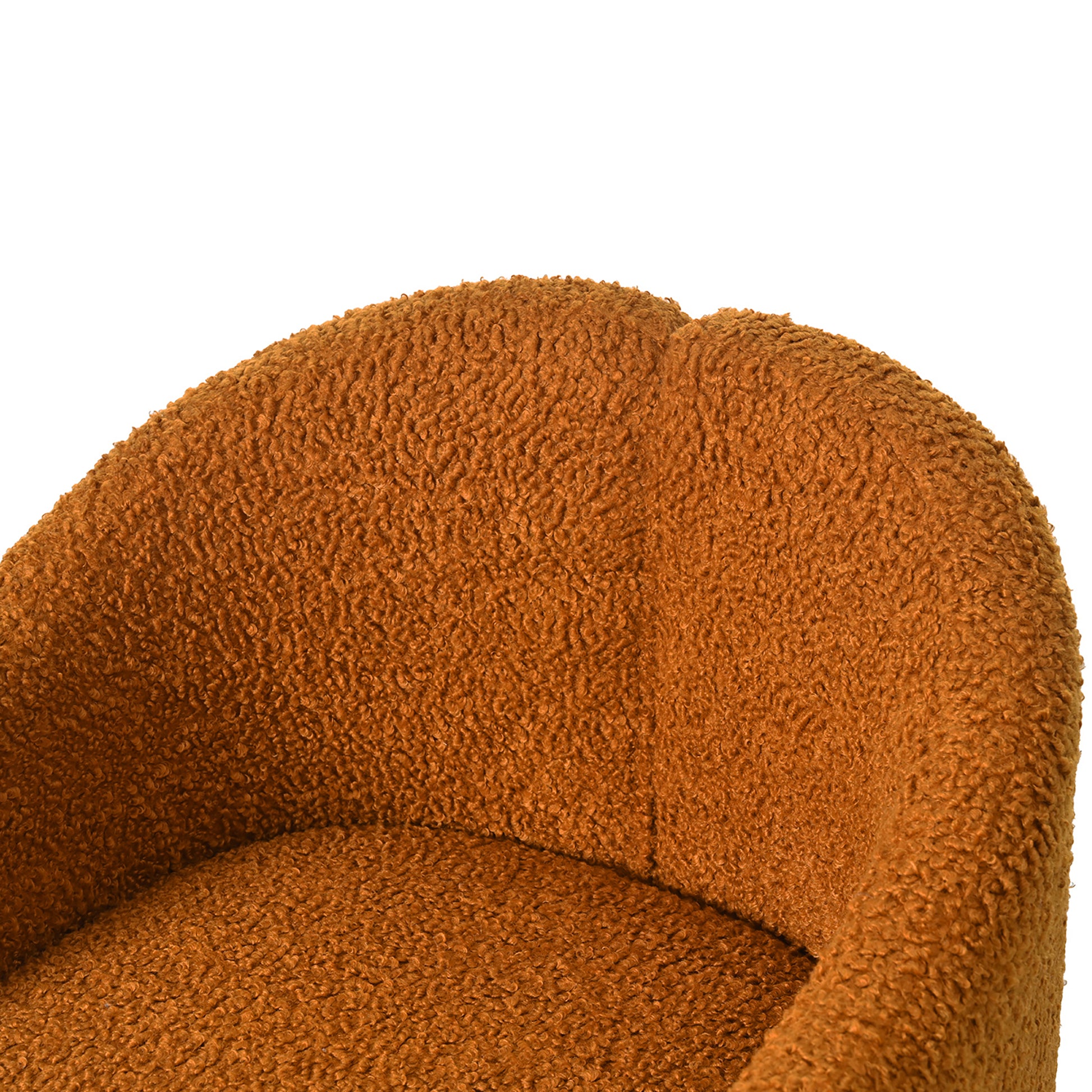 Mirod Stylish Curved Design, Comforting Embrace, Versatile Aesthetic, Dual Purpose Decorative Accent Chair, For Living Room,Bedroom And Study Caramel Boucle