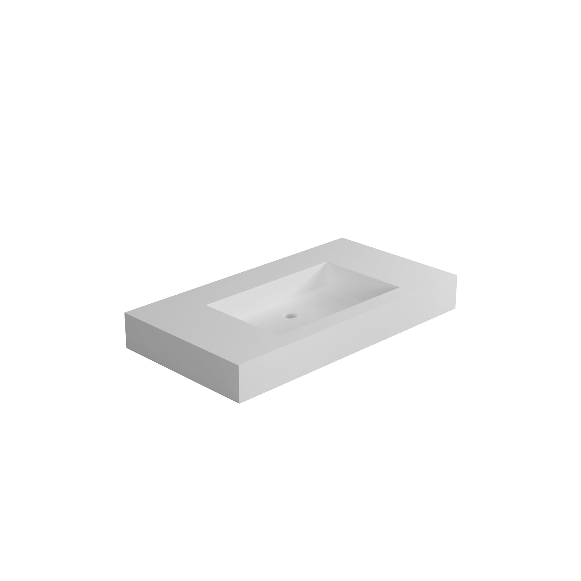 Solid Surface Single Basin - White Bathroom