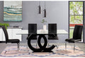 Aston Dining Table Black Mdf Steel