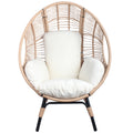 Patio Pe Wicker Egg Chair Model 2 With Natural Color Rattan Beige Cushion Yes Natural Foam Steel