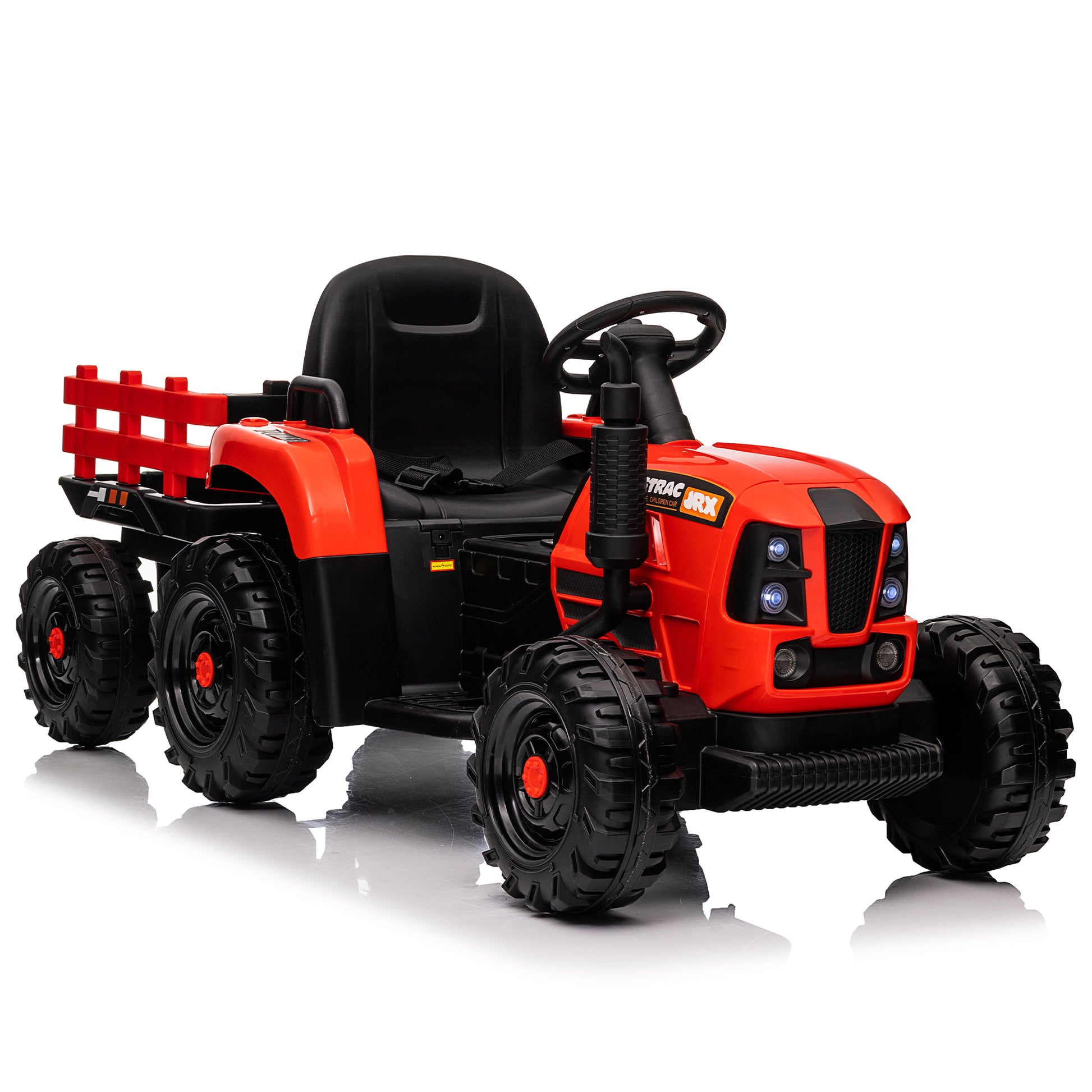 Ride On Tractor With Trailer,24V 400W Powered Electric Tractor Toy W Remote Control,Electric Car For Kids,Three Speed Adjustable,Power Display, Usb,Mp3 ,Bluetooth,Led Light,Two Point Safety Belt. Red 50 99 Lbs Polypropylene