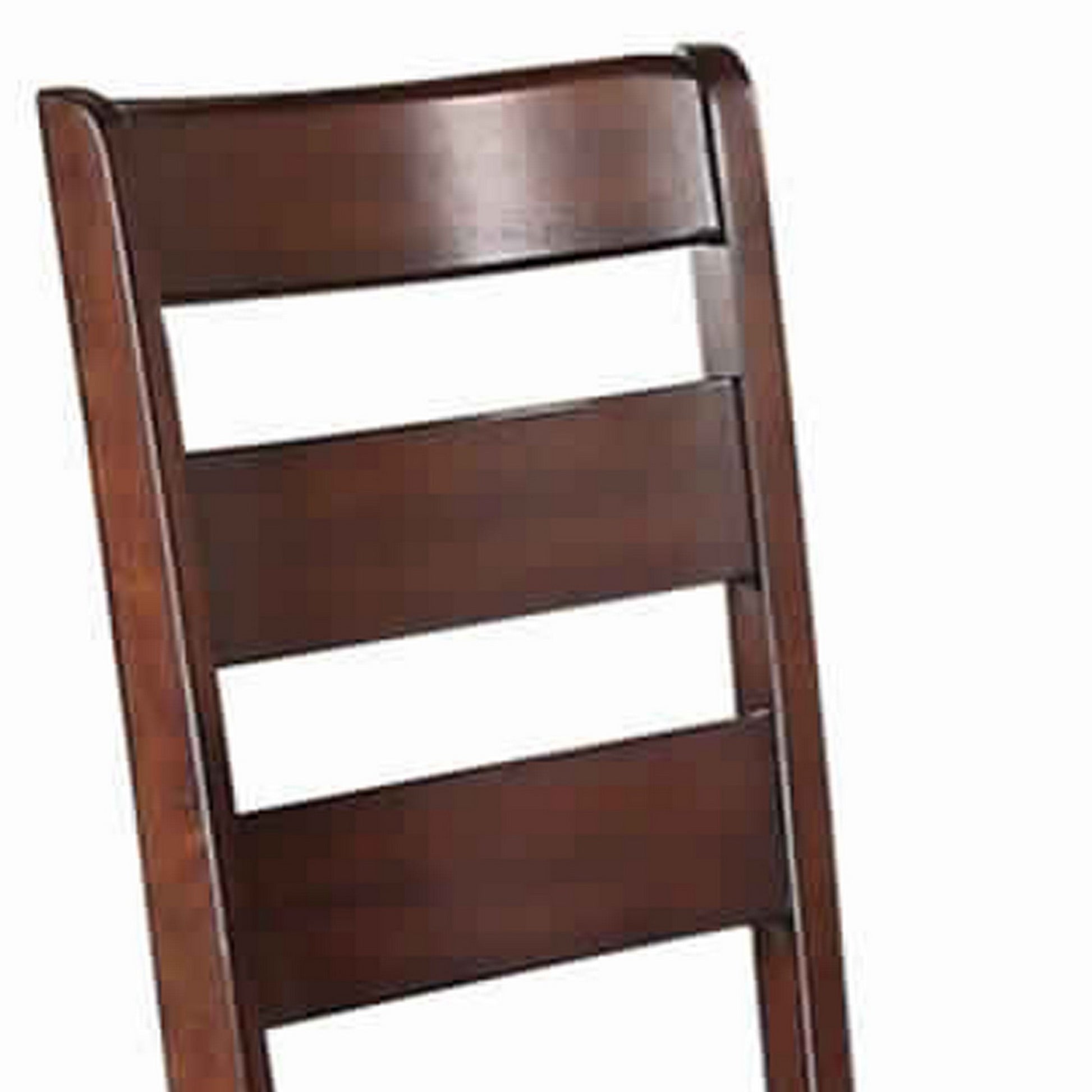 Solid Wood Side Chairs With Ladder Back Set Of 2 Brown Brown Solid Wood