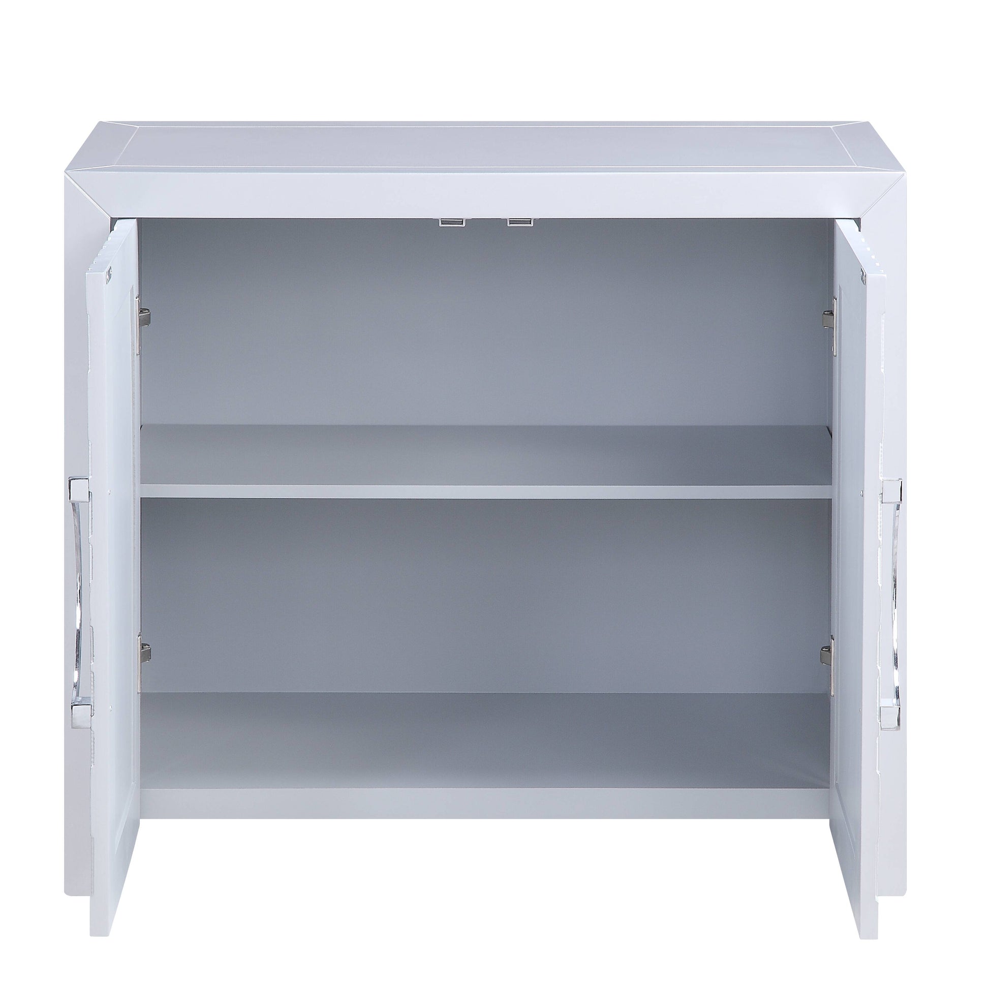 Platinum 2 Door Console Cabinet Freestanding 1 2 Shelves Grey Primary Living Space Mdf