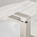 Brushed Nickel Low Arc Single Handle Bathroom Sink Faucet With Drain Brushed Nickel Brass