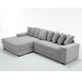 Arrived Oversized Two Piece Couches, L Shaped Sofa, Corduroy, Left Chaise Daybed,With Armrests,Eight Throw Pillows,Corner Sofa,Easy To Assemble, Gray Gray Polyester Wood Primary Living Space Medium Soft Pillow Back Modern Square Arms Wood 3 Seat