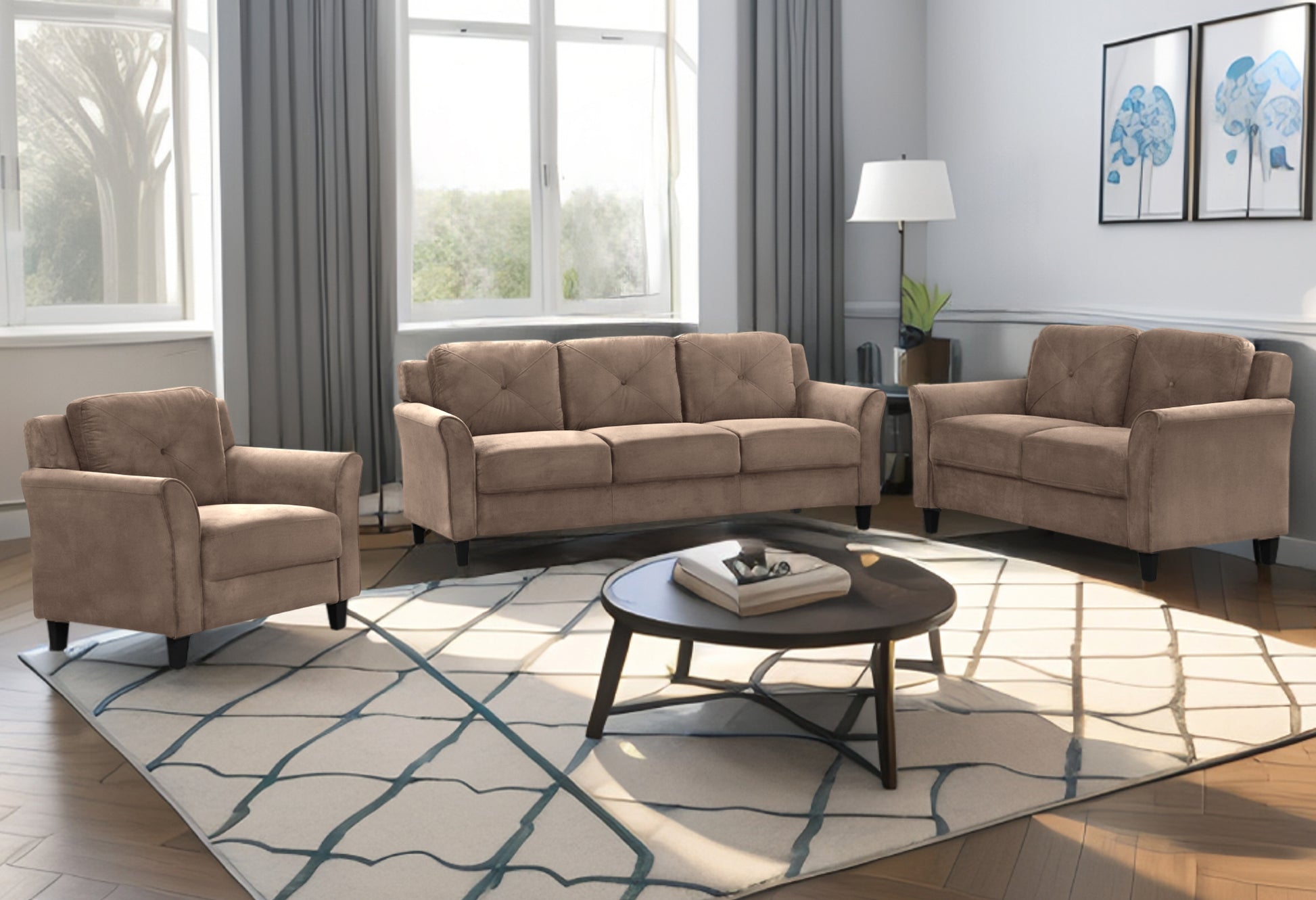 Fashionable Living Room Sofa For 1 People, Brown Velvet Fabric Antique Brown Velvet Wood Primary Living Space Soft Cushion Back Extra Heavy Duty American Traditional Square Arms Down Filling Velvet 1 Seat