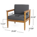 Gavin Club Chair Dark Grey Wood Fabric