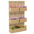 Outsunny 5 Box Raised Garden Bed With Trellis For Vine Flowers & Climbing Plants, 39