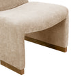 Comfy Accent Chair, Upholstered Slipper Chair, Armless Chair With Wood Legs And Soft Fabric For Living Room, Bedroom,Beige Beige Foam Wood Fabric