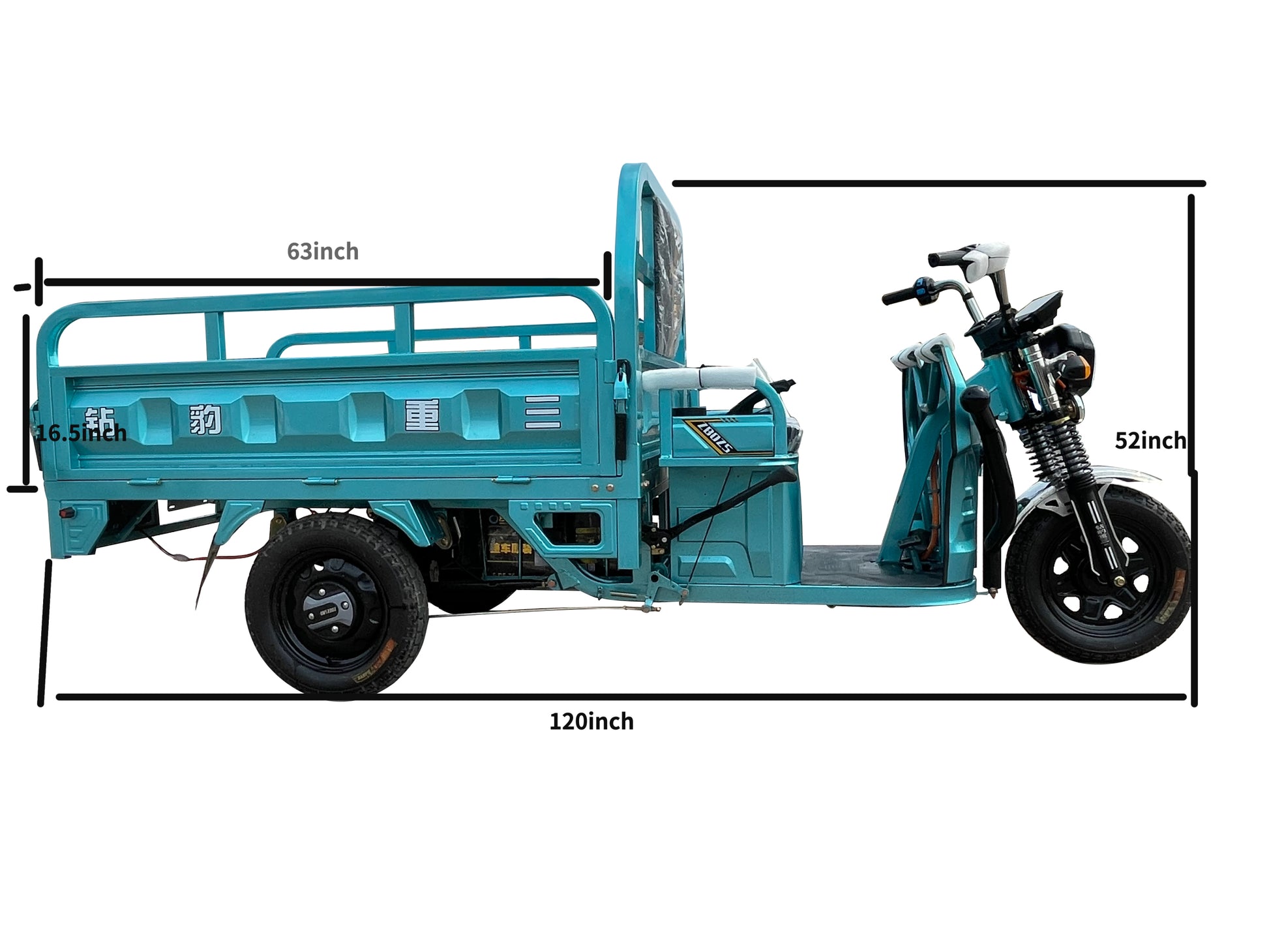 Pioneer Generation Electric Three Wheel 1.6M Antique Blue Green Abs Rubber Steel Q235