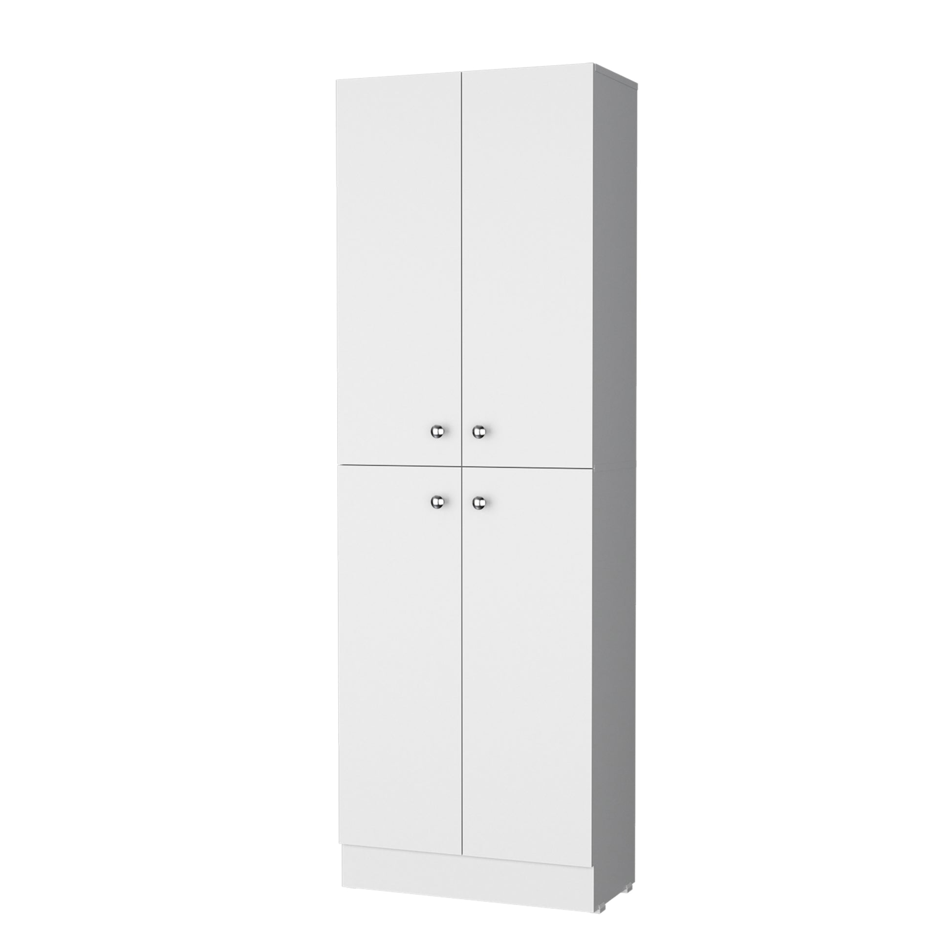 Cameron Pantry Cabinet With 4 Doors And 5 Hidden Shelves White White Kitchen Contemporary Rectangular Stationary Kitchen Islands Pine Particle Board Engineered Wood Small Less Than 40In