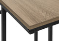 Accent Table, C Shaped, End, Side, Snack, Living Room, Bedroom, Brown Laminate, Black Metal, Contemporary, Modern Taupe Particle Board