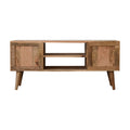 Solid Wood Rosalie Media Unit Beige Brown Light Brown Primary Living Space 40 49 Inches Modern Mango Solid Wood