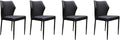 Diamond Tufteddining Chair With Metal Legs, Black, Set Of Four Black Metal