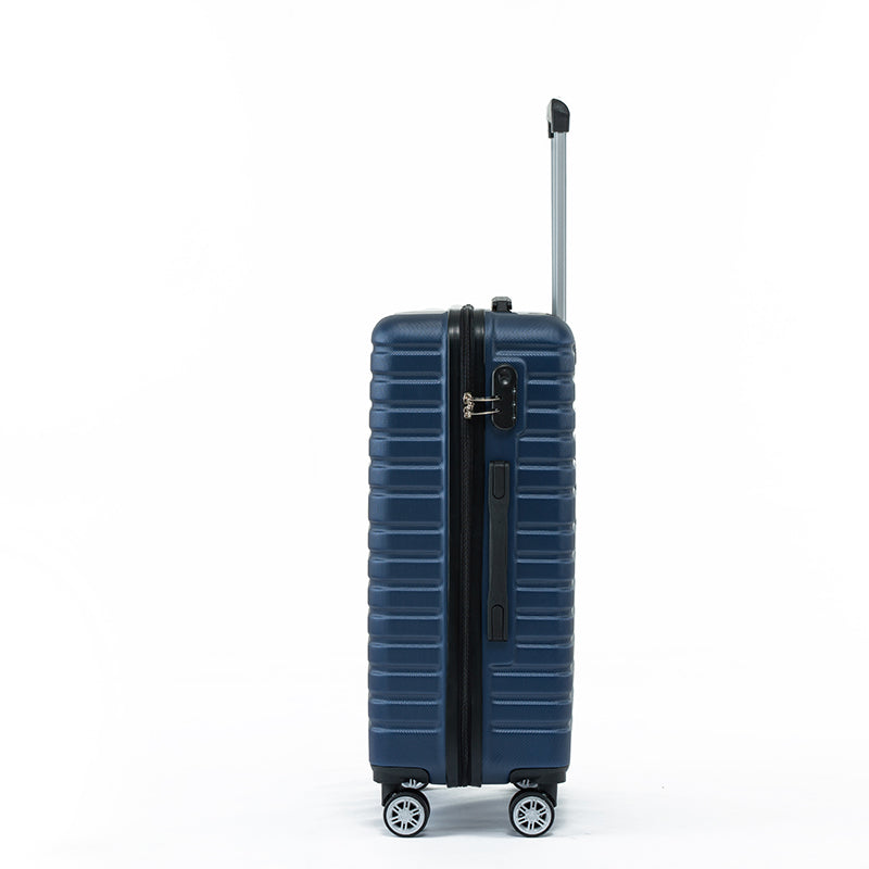 Luggage Set Abs Material Travel Suitcase Set With Spinner Wheels For Men Women, 20'' 24'' 28'' Blue Abs