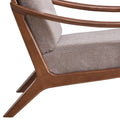 Light Brown And Brown Accent Chair With Removable Cushion Brown Primary Living Space Modern Wood Fabric