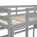 Twin Size Loft Bed With Desk And Shelves, Safety Guardrail And Ladder,Grey Twin Grey Pine