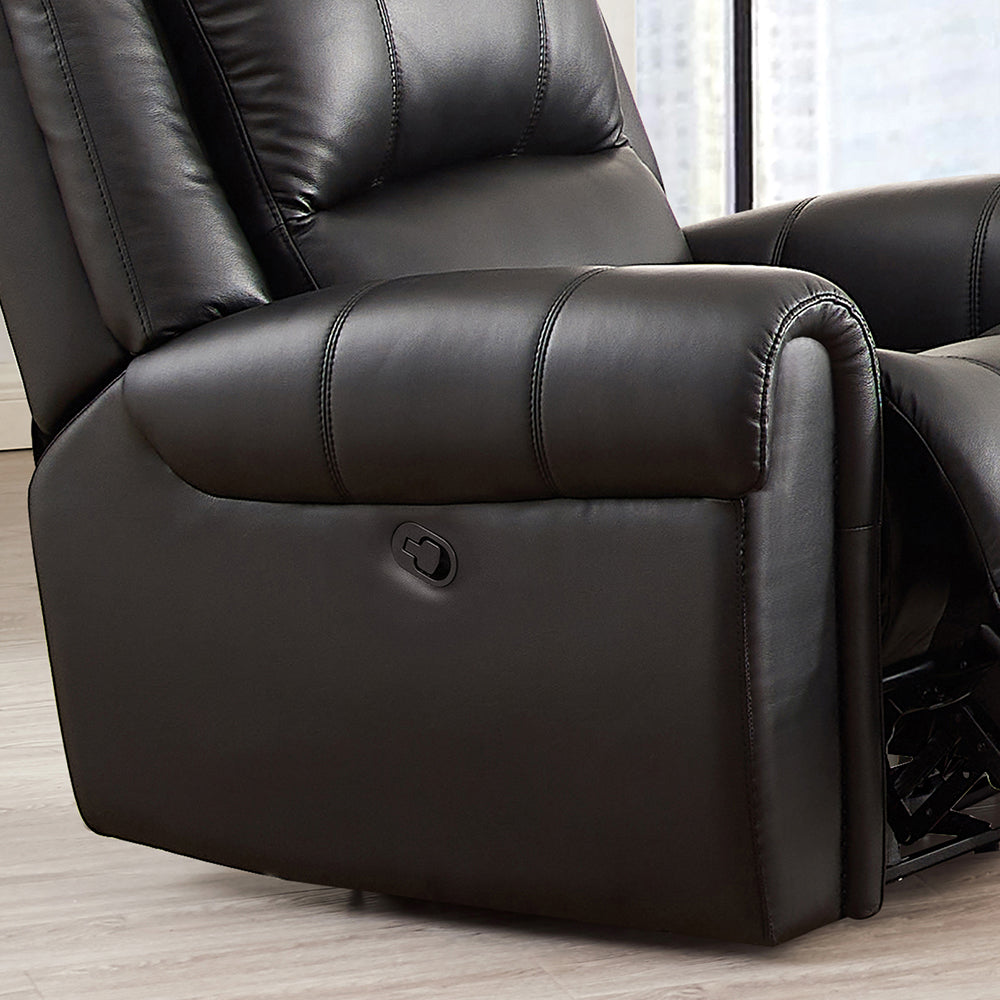 Marco Leather Recliner Black Memory Foam Genuine Leather