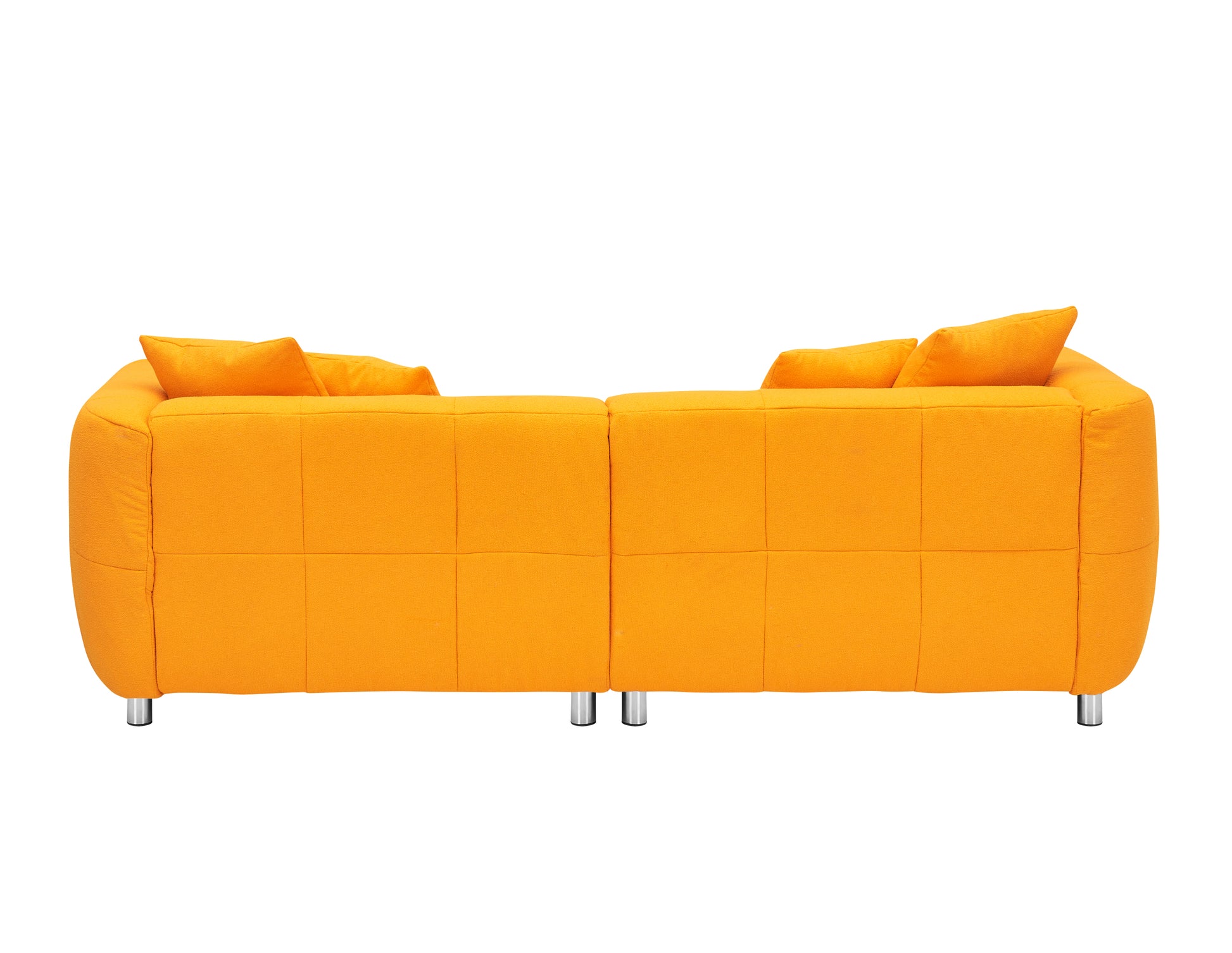 89 Inch Sofa For Living Room, Fashion Sofa With Metal Legs, 3 Seater Sofa, Solid Wood Frame Couch With 4Pillows, For Apartment Office Living Room Yellow Yellow Cotton Linen,Teddy 3 Seat
