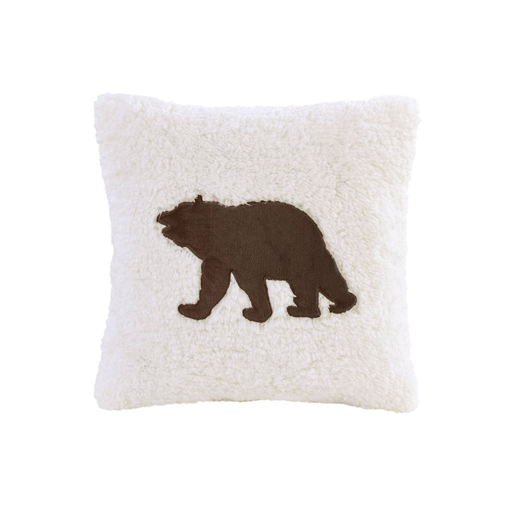 Plush To Sherpa Down Alternative Comforter Set King Brown Ivory Polyester