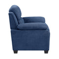 Modern Living Room 3Pc Sofa Set Plush Comfortable Sofa Loveseat Chair Blue Textured Fabric Channel Tufting Solid Wood Furniture Blue Polyester Wood Primary Living Space Contemporary Pillow Top Arms Solid Wood 6 Seat