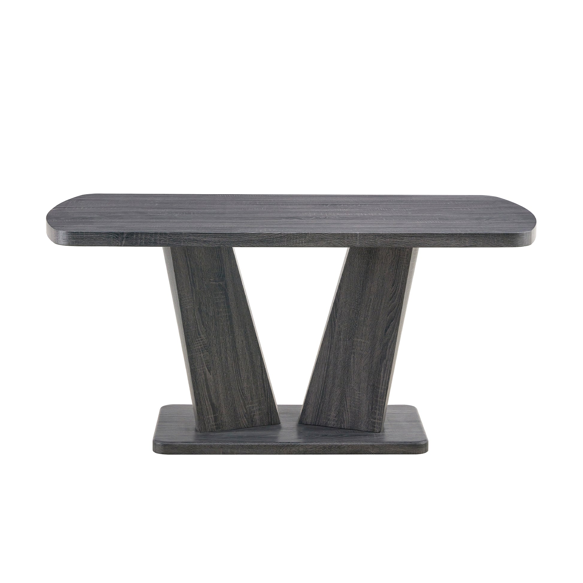 Dining Table Set For 6, 7 Piece Kitchen Table Chairs Set, 1.8" Thickness Tabletop And V Shaped Table Legs, Modern Dining Room Set With 63 Inch Dinner Table And 6 Upholstered Chairs For Dining Room Wood Gray Dining Room Classic,Mid Century Modern,Modern