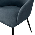 Contemporary Upholstered Woven Fabric Dining Chairs Indigo Blue Blue Polyester Polyester