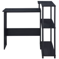 Black Office Desk With Bookshelf Black Writting Desk Triangular Office Rectangular Shelves Wood Metal Sled