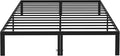 King Size Bed Frame, 14 Inch Platform Bed No Box Spring Needed, Sturdy Metal Bed Frame King Size, Storage Space Under The Bed Heavy Duty Frame Bed, Black Black Metal