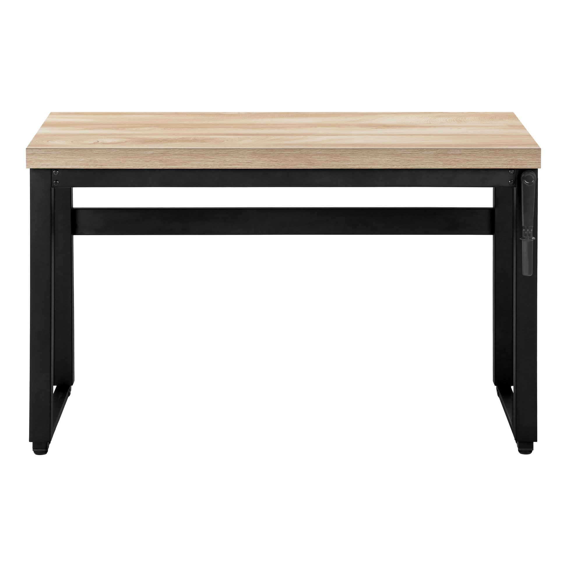 Computer Desk, Home Office, Standing, Adjustable, 48"L, Work, Laptop, Natural Laminate, Black Metal, Contemporary, Modern Natural Particle Board