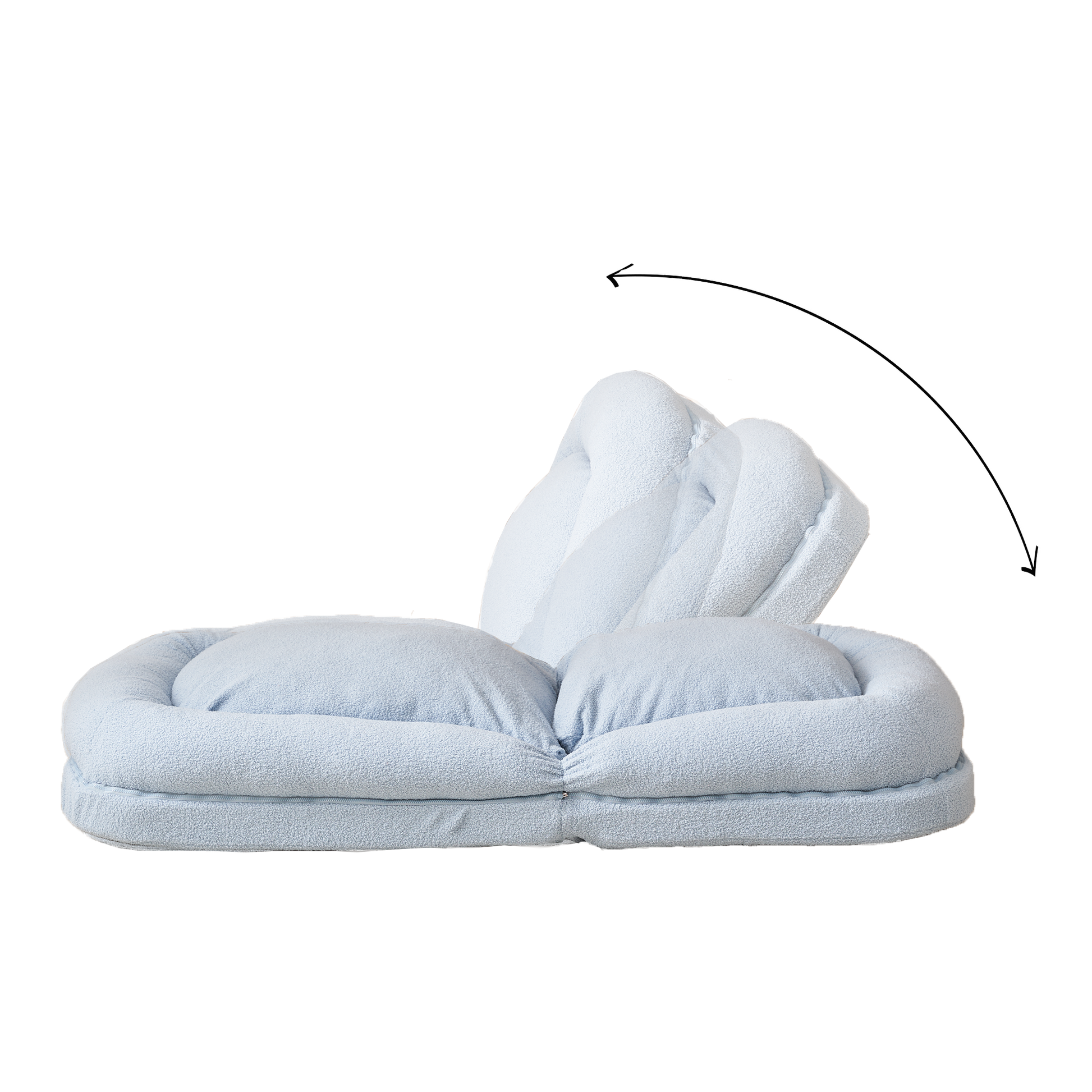 Triple Fold Down Sofa Bed,Blue Blue Metal Cotton Metal