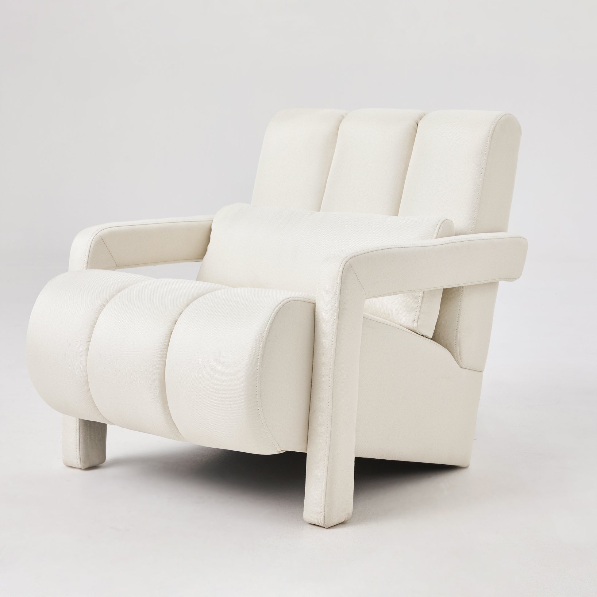 Modern Upholstered Accent Chair, Comfortable Linen Fabric With A Pillow For Living Room,Bedroom. Linen, Beige Beige Primary Living Space Modern Pine Foam Wood Fabric