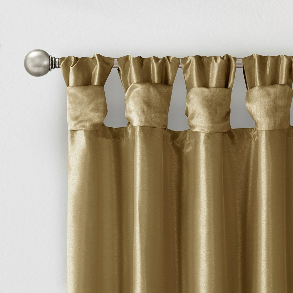 Twist Tab Lined Window Curtain Panel Only 1 Pc Panel Bronze Polyester