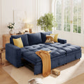 Soft Upholstered Sectional Sofa Bed With Storage Space, Suitable For Living Rooms And Apartments. Blue Wood Polyester 3 Seat