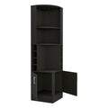 Kava Being Corner Bar Cabinet, Glass Rack, Double Door Cabinet, Eight Built In Wine Rack Black Black Particle Board Particle Board