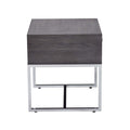 Grey Oak And Chrome Storage End Table - Oak