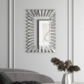 Wall Mirror Decor Sunburst Rectangle Mirrrors Silver Modern Mirror For Home Decor Silver Art Deco,Modern Mdf Glass,Mirror
