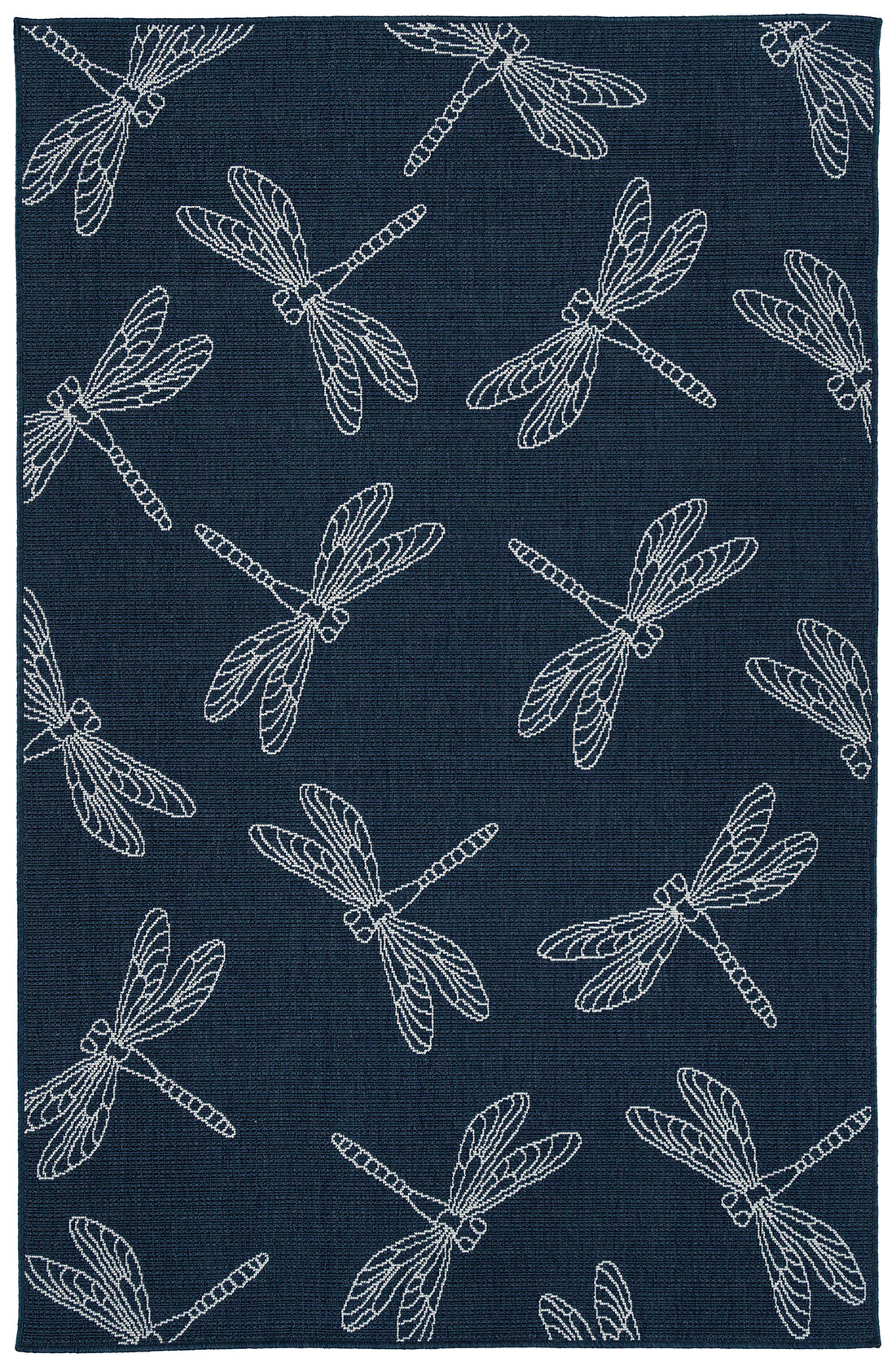 Contemporary, Transitional, Animal Print, Nautical, Textured 2'2" X 8' Runner Navy Polypropylene