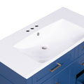 36 Inch Bathroom Vanity With Resin Sink, Modern Bathroom Cabinet In Blue, Featuring Two Soft Close Doors And Four Drawers Blue Bathroom Solid Wood Mdf Resin