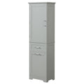 Tall Bathroom Storage Cabinet, Freestanding Storage Cabinet With Two Different Size Drawers And Adjustable Shelf, Mdf Board With Painted Finish, Grey Grey Mdf