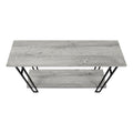 Accent Table, Console, Entryway, Narrow, Sofa, Living Room, Bedroom, Grey Laminate, Black Metal, Contemporary, Modern Grey Metal