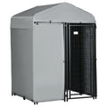 Pawhut 4' X 4' X 6' Outdoor Dog Kennel With Waterproof Canopy, Removable Windproof Walls, Dog Run Exercise Pen For Small & Medium Dogs, Chickens, Ducks Black Steel