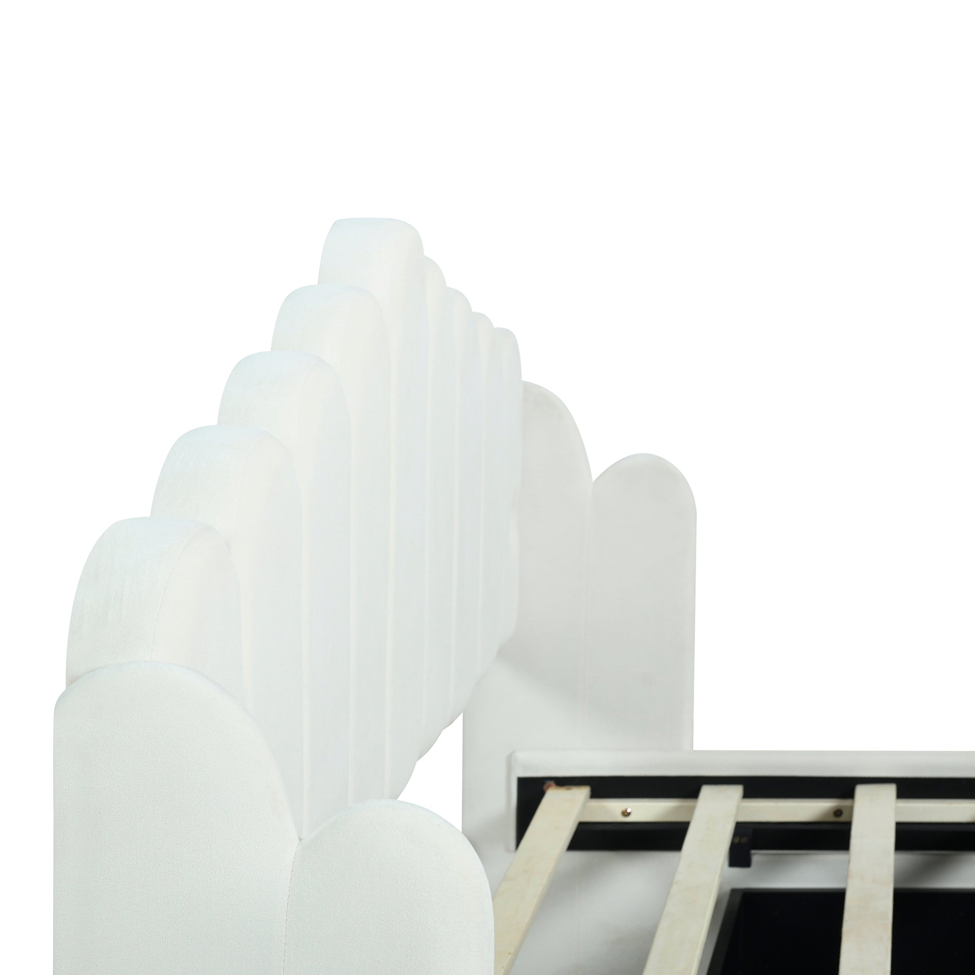 Full Size Upholstered Platform Bed With 4 Drawers And 2 Usb, Beige Box Spring Not Required Full Beige Wood Bedroom Bed Frame Polyester Upholstered