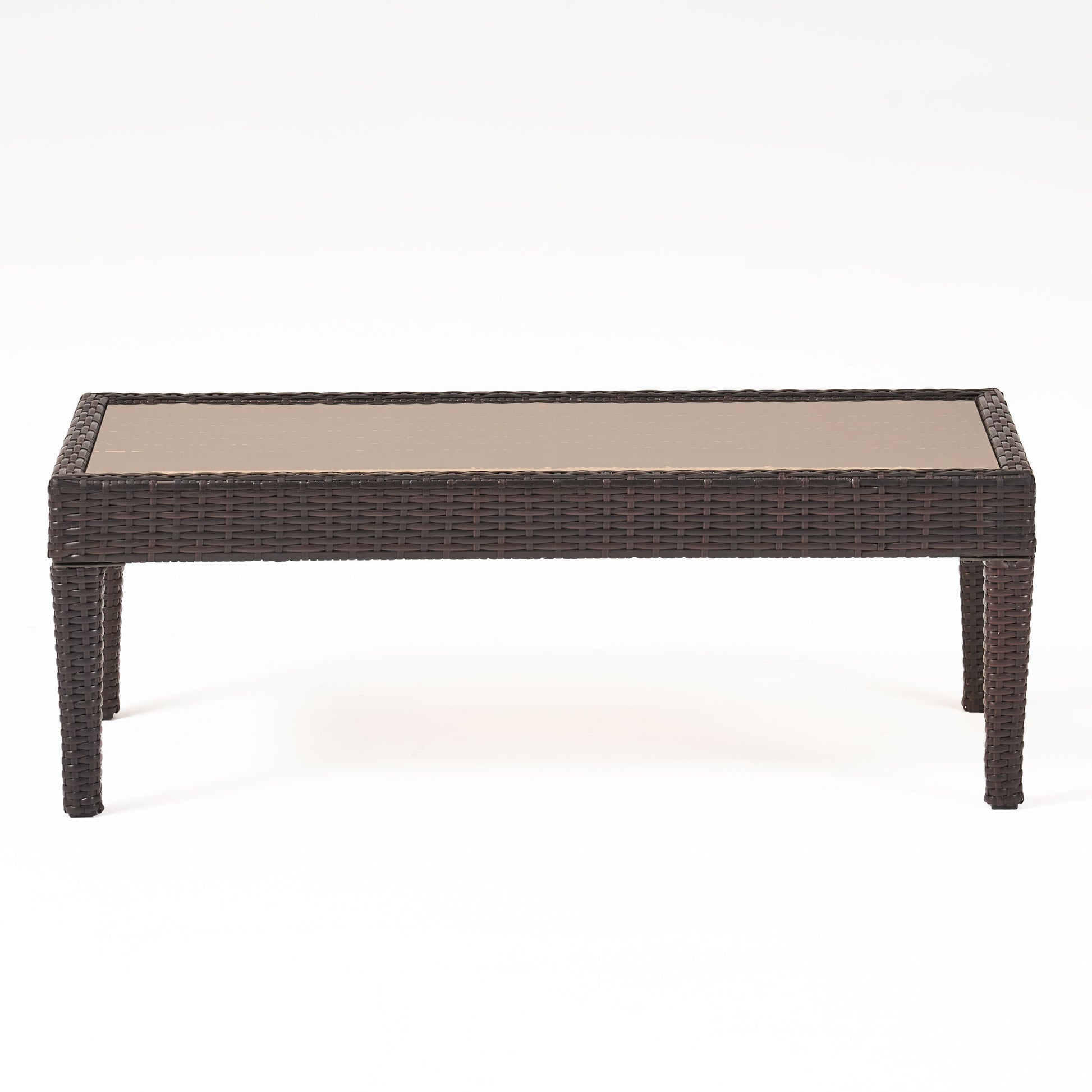 Antibes Seat & Table Brown Pe Rattan Iron Waterproof Fabric