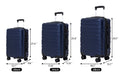 Luggage Sets 3 Piece,Carry On Luggage With Wheels,Check In Luggage,28 24 20 Inch Luggage,Tsa Approved Lock,Hardshell Suitcase,Blue Blue Abs