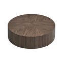 35.43 Inch Modern Round Coffee Table Mdf Coffee Table For Living Room,Drum Center Table For Apartment,No Need Assembly,Walnut Walnut Mdf