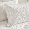 5 Piece Tufted Cotton Chenille Daybed Set Off White Daybed Off White Cotton